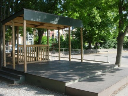 Timber stage for the Junior playground