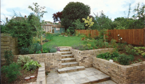 View of finished photographers garden from near the house